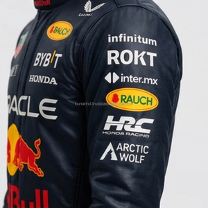 Nouvelle combinaison de course en cuir inspirée de la Formule 1 Red Bull 2026 |   Costume en cuir de vache véritable, avec gants assortis et cagoule offerte, haute capacité - Product Image 6