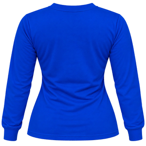 T-shirt à manches longues Zeta Phi Beta pour femme, bleu royal, avec appliqué lettre grecque en sergé ZOB, col rond, poignets côtelés, en coton, pour sororité - Product Image 3