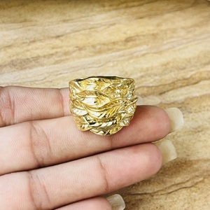 Fashionable Brass <b>Rings</b> Boho Leaf Band <b>Ring</b> For Women 18k Gold Plated Nature Floral Statement Jewelry <b>Chunky</b> <b>Ring</b> For Wholesale - Product Image 2