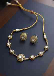 Gold Plated Kundan Necklace <b>Set</b> Sabyasachi Style <b>Bridal</b> <b>Jewelry</b> <b>Set</b> Traditional Necklace Earrings Bollywood Ethnic Wedding - Product Image 3