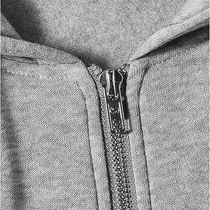 Sweat à capuche zippé streetwear personnalisé en molleton épais 100% coton, coupe oversize, avec poches tendance, pour l'hiver et l'automne - Product Image 3