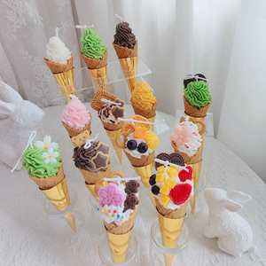 Bougie de cornet de glace de luxe bougie parfumée en forme de nouveauté bougie en cire de soja aromatique au design exquis pour la décoration intérieure fête mariage - Product Image 6