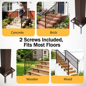 4-<b>Level</b> Outdoor Iron Handrail with Copper Finish Assistive Device - Product Image 6