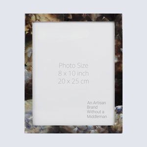 <b>Black</b> & White Bone Inlay <b>Photo</b> <b>Frame</b> | Modern Handcrafted Décor <b>Frame</b> - Product Image 2