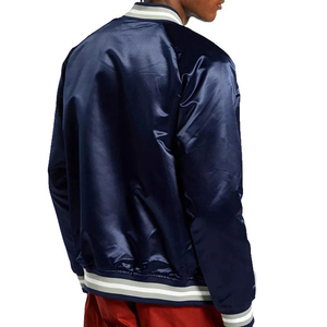 Customized Size <b>Lightweight</b> Vintage New Design Satin Bomber <b>Jacket</b> Stand Collar Winter <b>Breathable</b> <b>Waterproof</b> Satin <b>Jacket</b> - Product Image 2