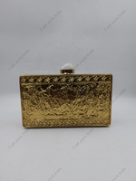 Pochette de soirée de luxe en laiton et agate nacrée avec fermoir pour femme, idéale pour mariage, fête ou anniversaire