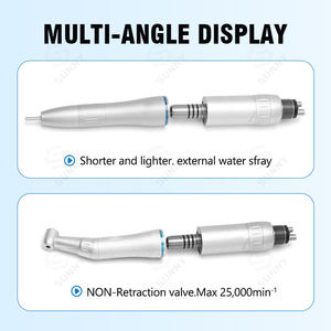 Micromotor dental de baja velocidad con turbina de aire y pulverización interna 1:1, 4 orificios, acero inoxidable, certificado CE, TMax Clase II - Product Image 3