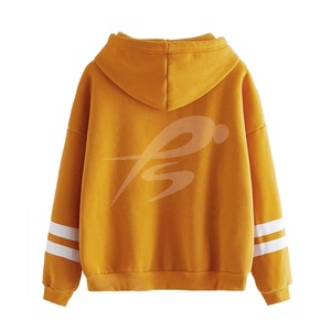 Sweat-shirt en coton avec broderie ou impression d'écran pour femmes, pull-over en molleton avec rayures - Product Image 2