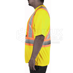 Chemise de travail de sécurité à manches courtes haute visibilité respirante 100% polyester légère protection incendie pour les chantiers de construction - Product Image 5