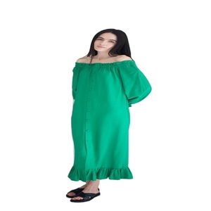 Robe en lin vert Renaissance robe midi élégante blanche pour l'été style boho maxi - Product Image 1
