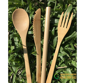Vaisselle en bambou réutilisable de qualité commerciale - Ustensiles de repas lavables pour les repas des employés dans les salles de pause d'entreprise - Product Image 5
