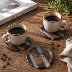 Resin Wood <b>Drinks</b> <b>Coaster</b> Handmade with Walnut Wood Resin with Epoxy Resin for Water Resistance Cup <b>Coaster</b> - Product Image 3