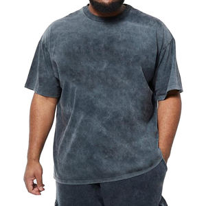 Camiseta de Hombre Estilo Urbano con Lavado Ácido, Ligera, de Algodón, Cuello Redondo, Manga Corta, Tela Suave, Aspecto Desgastado, Atuendo Casual de Verano - Product Image 4