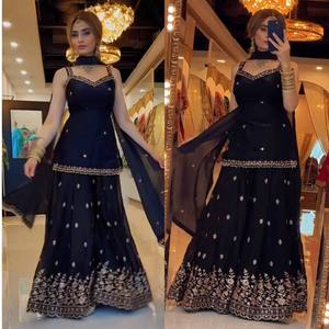 ชุดท็อป-ชาราร่าพร้อมผ้าคลุมไหล่ งานปักเลื่อมคุณภาพพรีเมียมใหม่ล่าสุด ตัดเย็บสำเร็จพร้อมสวมใส่ - Product Image 2