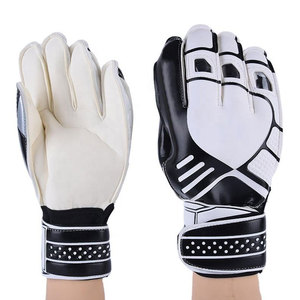 Gants de gardien de but en cuir PU à doigts entiers avec sangle de poignet réglable, design respirant et antidérapant, unisexe - Product Image 1