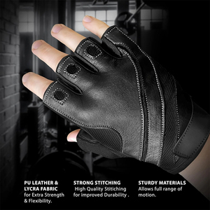 Gants de sport en cuir les plus vendus, respirants, antidérapants, à quatre doigts, imperméables, protection UV, pour la musculation et l'entraînement - Product Image 2
