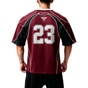 Raglan Oversized Sporty <b>Sports</b> <b>Jersey</b> Short Sleeve Crew Neck Contrast Panel Number Print Athletic Shirt Wholesale Team - Product Image 2