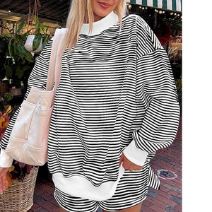 Sudaderas con capucha para mujer al por mayor, sudaderas extragrandes con cuello simulado, sudaderas con capucha de manga larga de algodón y forro polar para mujer - Product Image 4