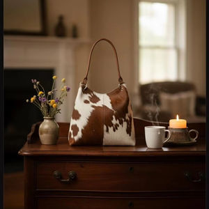 Sac fourre-tout en cuir véritable marron fait main pour femme avec fermeture éclair, couleur unie, cadeau de Saint-Valentin, sac de shopping LTB-0471 - Product Image 1