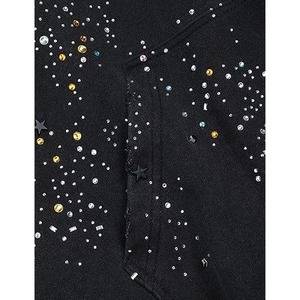 Sudadera con Capucha Extra Grande de Algodón de Alta Calidad Personalizada con Adornos de Diamantes de Imitación, Logotipo Personalizado, Estilo Hip Hop, OEM - Product Image 4