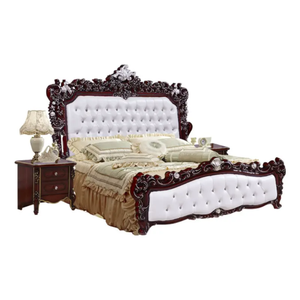 Envío Gratis, Juego de Dormitorio King Size de Lujo en Madera de Caoba Sólida, Diseño Europeo Antiguo, Tallado a Mano, Estilo Tufted, Muebles para Hotel - Product Image 6