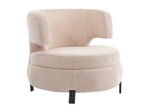 Ensemble de canapés de luxe en teck massif, canapé incurvé moderne en bouclette crème 3+2+1 places, table basse, mobilier de salon pour villa - Product Image 3