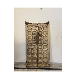 Panneaux de porte en bois massif antique avec cadre sculpté à la main, écologiques, pour chambre, salle à manger, cuisine, salon, extérieur, meubles de maison - Product Image 1