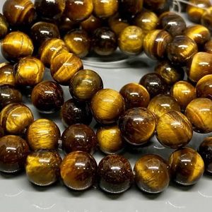 Cuentas de Ojo de Tigre Naturales FIRDOS EXPORTS de Primera Calidad al por Mayor |   Hilo de Cuentas de Piedras Preciosas Color Marrón Dorado de 8/4/6/8/10/12/14/16/18 mm - Product Image 1