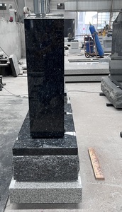 Индивидуальный современный дизайн синий жемчуг гранит кладбище надгробие Резные звезды вертикальные надгробия с гравировкой - Product Image 6