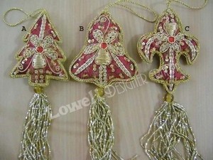 Indian Handmade Zari Embroidery Beaded Acrylic Christmas Tree Decoration High Quality <b>Star</b> Ornament <b>Hanging</b> Unique Square Indoor - Product Image 4