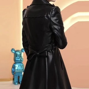 Manteaux longs classiques en peau de mouton pour femmes, vestes en cuir véritable de haute qualité pour femmes, manteau en cuir de vachette pour l'hiver, vente en gros - Product Image 6