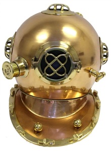 Reproducción del Casco de Buceo Mark V de la Marina de los Estados Unidos de 18 Pulgadas en Latón Sólido – Decoración Marítima KULSOOM - Product Image 2