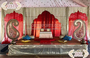Belle toile de fond pour Sangeet décor de scène décor de mariage rideaux brodés mariage indien Sangeet rideaux - Product Image 4