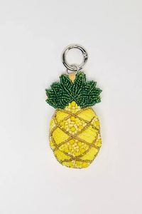 Artisan Crab Keychain with Beads and Sequins Yellow & White Beaded Sea Creature Charm Nautical <b>Bag</b> Accessory or <b>Gift</b> for Zodiac - Product Image 5