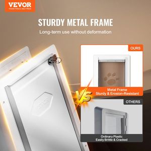 Piccola porta per animali domestici con serratura e sistema a 3 lembo magnetico con struttura metallica a parete forniture per animali - Product Image 2