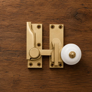 SHUBHAM Vintage <b>White</b> Ceramic Brass Window Bolt Decorative Mortice Latch Round <b>Knob</b> Home Decor - Product Image 5