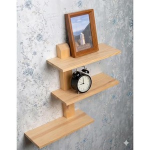 Mango Wood 3-Tier <b>Floating</b> Wall Shelf <b>Unit</b> - Handcrafted Wholesale Home Organizer - Product Image 6