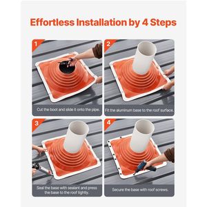 Guaina Flessibile in Silicone per Tubi da Tetto, Resistente alle Alte Temperature (-101°F/437°F), 10-18 Pollici, per Componenti Caminetto e Tubi di Copertura - Product Image 5