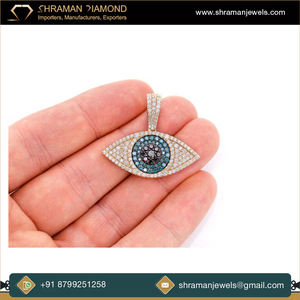 10K <b>Solid</b> <b>Gold</b> Icy Eye <b>Pendant</b> VVS DEF Brilliant Cut Moissanite Custom Superior Quality Eye Design Luxury Manufacturer Gift - Product Image 3