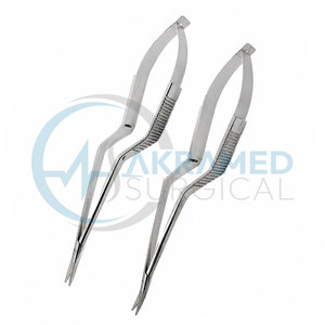 High Quality 2 Pcs Yasargil Micro Scissors 7.5 Inch Stainless Steel Straight Upward Curved <b>Neurosurgery</b> <b>Instruments</b> - Product Image 3
