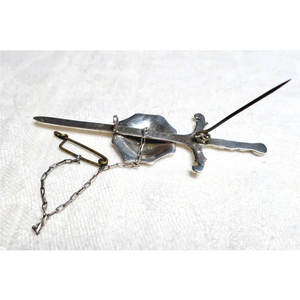 Broche Decorativo de Espada y Escudo Tradicionales Escoceses Vintage, de Plata, para Kilt, de Alta Calidad, en Metal - Product Image 5