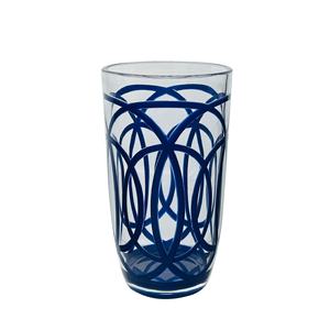 Verre à eau ou highball en plastique acrylique avec accents en spirale de couleur personnalisée - Product Image 1