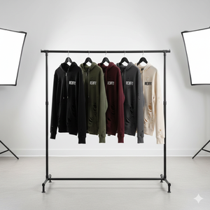 เสื้อฮู้ดดี้ Rexfit Sports แบบซิป ปักลาย แอพพลิเคชั่น ผ้าฝ้ายฟอกสี ซิปคาร์โก้ ทรงขาบาน แบบสองชั้น และชุดเสื้อฮู้ดดี้ - Product Image 5