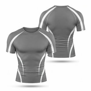 Vente en gros de rashguard pour hommes à manches courtes en polyester respirant, imprimé par sublimation, de haute qualité, avec design personnalisé, rashguard MMA - Product Image 6