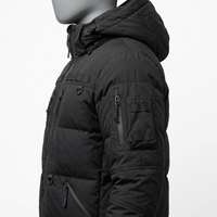 Veste matelassée à capuche noire pour homme, chaude, légère, imperméable, réversible, avec logo One Apex sur le devant, idéale pour l'hiver et les activités de plein air