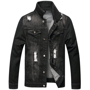 Custom Made <b>Men's</b> <b>Long</b> Winter Plain Denim <b>Jacket</b> 100% Cotton Black Color Stretchable with Comfortable Fit - Product Image 3