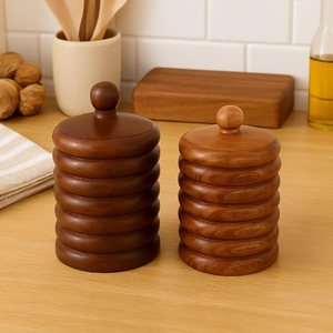 Top selling Wooden Food <b>Storage</b> Box With Tray <b>Containers</b> With Airtight Lids For Kitchen Food Preservation <b>Stackable</b> <b>Storage</b> Box - Product Image 6