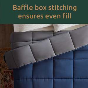 Couette matelassée en polyester noir, lavable en machine, pour l'hiver, hypoallergénique, 75D/36F - Product Image 3