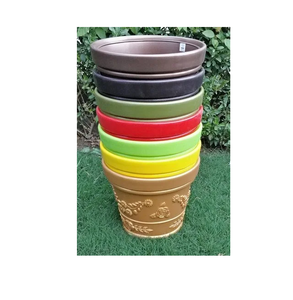 Maceta de Plástico Ecológica Ligera y Duradera Indigo, Aspecto Plateado Antiguo, 14 Pulgadas, Estilo Moderno Vintage para el Hogar - Product Image 4