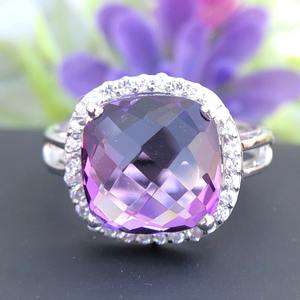 Natural Amethyst Engagement <b>Ring</b> For Women 925 Sterling Silver Solid Cut February Birthstone Jewelry - Product Image 4